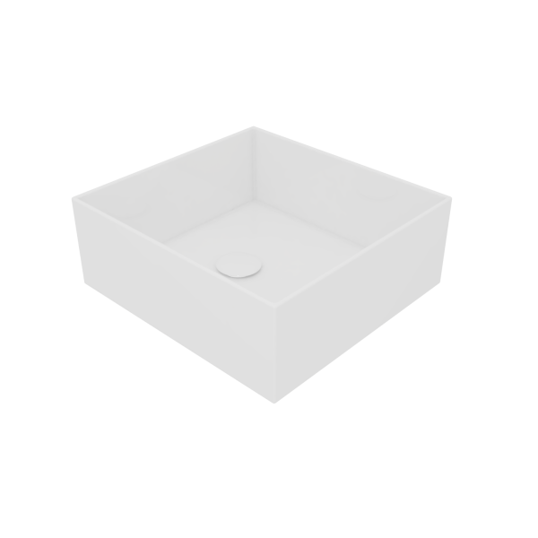 Раковина накладная 33х35 см GSG Ceramic Design Box BXLA33001, белый матовый