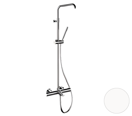 Душевая система термостатическая с изливом Remer Elegance EQ34A7MMSSOFBO, белый матовый