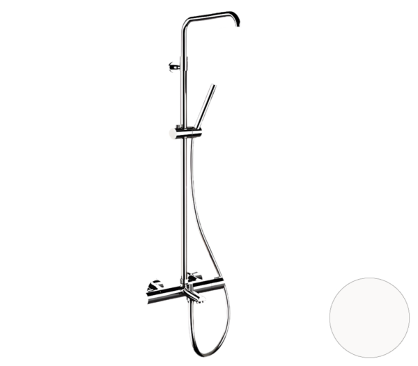 Душевая система термостатическая с изливом Remer Elegance EQ34A7MMSSOFBO, белый матовый