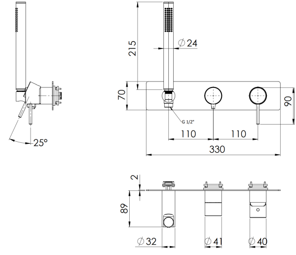 Смеситель для душа Remer X Style X97D3WB
