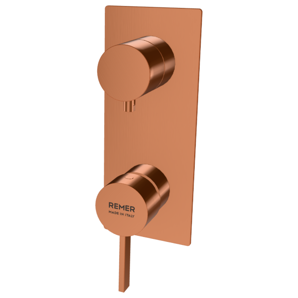 Смеситель для душа Remer Metrica MC93WBRP, медь брашированная