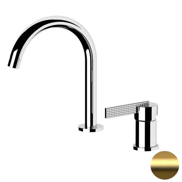 Смеситель для раковины Daniel Club ANC655DP, золото брашированное