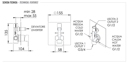 Смеситель для душа Remer Q-Design QD09