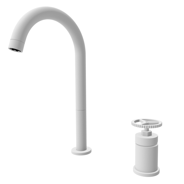 Смеситель для раковины Remer Chrono CH57LBO, белый матовый