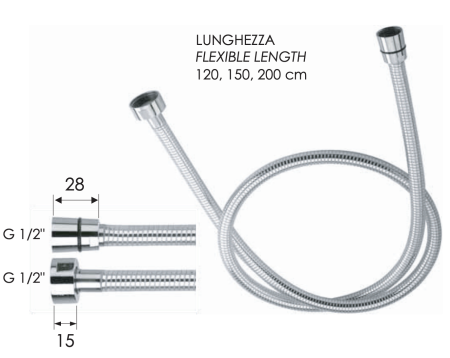 Шланг для душа ПВХ Remer 332CNBC200 200 cм