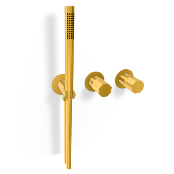 Смеситель для душа Remer Ottagono ON97D3PWBBG, золото брашированное
