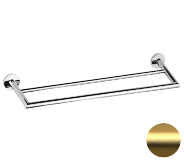 Полотенцедержатель двойной 60 см Remer Guest GS33BG, золото брашированное