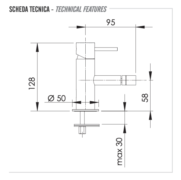 Смеситель для биде Remer X Style X22NO, черный матовый