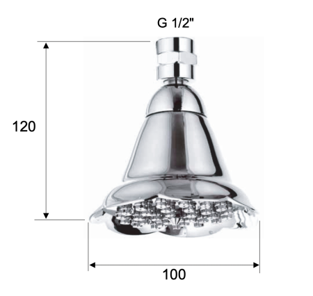 Верхний душ с шарнирным соединением 10 см Remer 359BEX