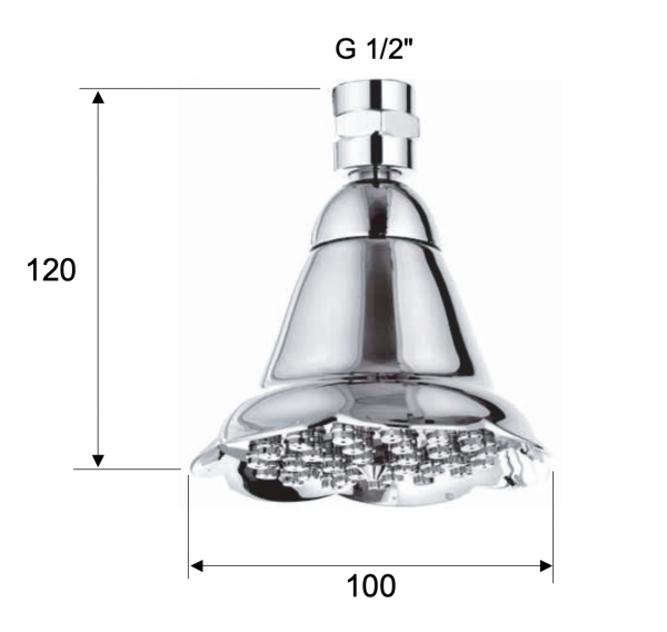 Верхний душ с шарнирным соединением 10 см Remer 359BEX