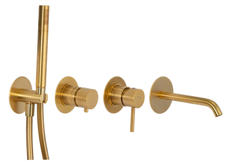 Смеситель для ванны Remer X Style X96S03ROXXBG, золото брашированное