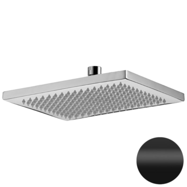 Верхний душ с шарнирным соединением 24x14 см Daniel A59215, чёрный матовый