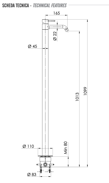 Смеситель для раковины X Style INOX SSX18, нержавеющая сталь