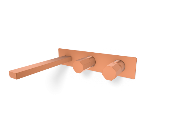 Смеситель для ванны Remer Ottagono ON54D3WBRP, медь брашированная