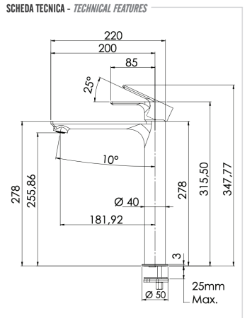 Смеситель для раковины Remer Energy EY11LBO, белый матовый
