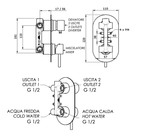 Смеситель для душа Remer X Style X92