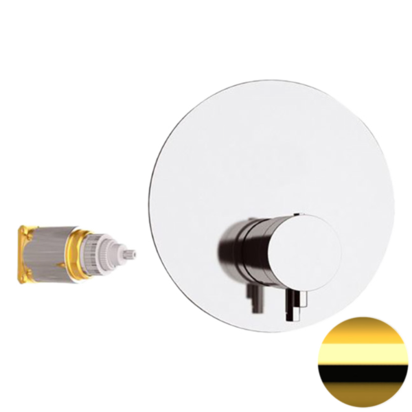 Смеситель термостатический для душа Remer Elegance NT30KBDO, золото глянцевое