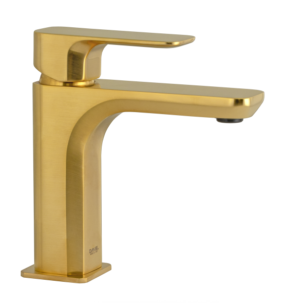 Смеситель для раковины Daniel Tiara TA606NDP, золото брашированное