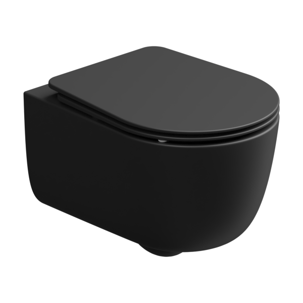 Чаша подвесного унитаза со смывом Smart Clean GSG Ceramic Design Hit! HIWCSO003, черный матовый