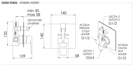 Смеситель для душа Remer Dream D09