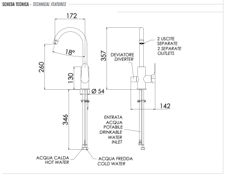 Смеситель для кухни Remer Class Line L79DW