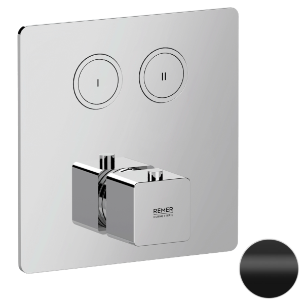 Смеситель термостатический для душа Remer Absolute AU99D2KBNO, черный матовый
