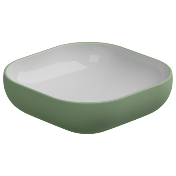 Раковина накладная биколор 45 см GSG Ceramic Design Easy EALAVQU45BI000/031, White/Salvia Matt