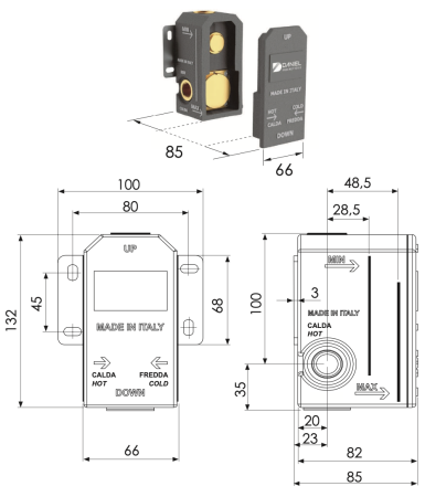 Скрытая часть на 1 или 2 выхода Daniel DANBOX