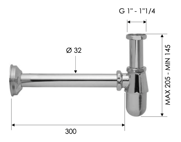Сифон 1”1/4 Remer 970VO, состаренная латунь
