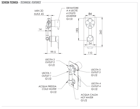Смеситель для душа Remer Infinity I94