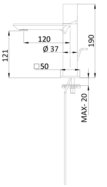 Смеситель для раковины Remer Edge EG710CFP, черный брашированный хром