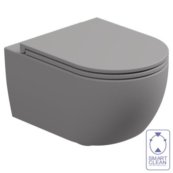 Чаша подвесного унитаза со смывом Smart Clean GSG Ceramic Design Like LKWCSO038, Fumo Matt