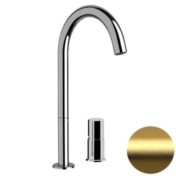 Смеситель для раковины Daniel Trilogy TG655LDP, золото брашированное