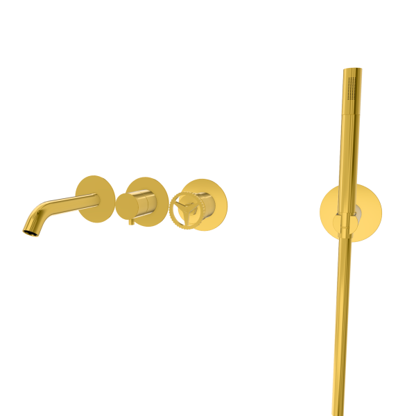 Смеситель для ванны Remer Chrono CH53D2PWBDO, золото глянцевое