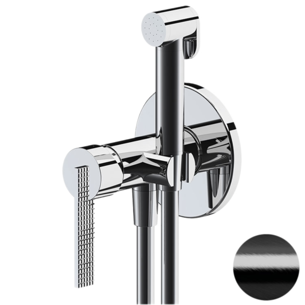 Гигиенический душ со смесителем Daniel Club ANC645BP4DCFZ, черный брашированный хром