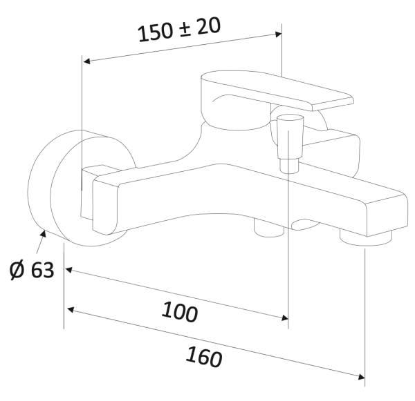 Смеситель для ванны Mariani Artic B37212AT00, белый матовый