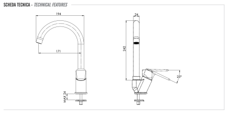 Смеситель для кухни Remer Vanity V42B