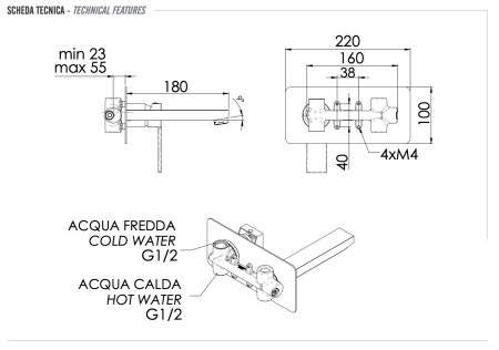 Смеситель для раковины Remer Qubika Q15