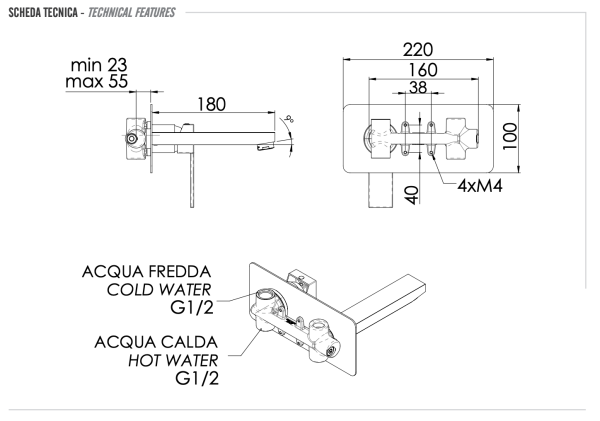 Смеситель для раковины Remer Qubika Q15