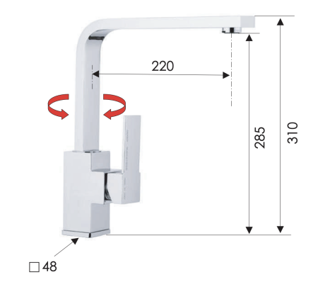 Смеситель для кухни Remer Qubika Q42U