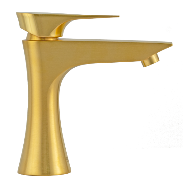 Смеситель для раковины Daniel Diva DV606DP, золото брашированное