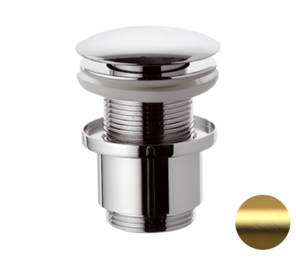 Донный клапан без перелива 1”1/4 Remer 904CC2114BG, золото брашированное