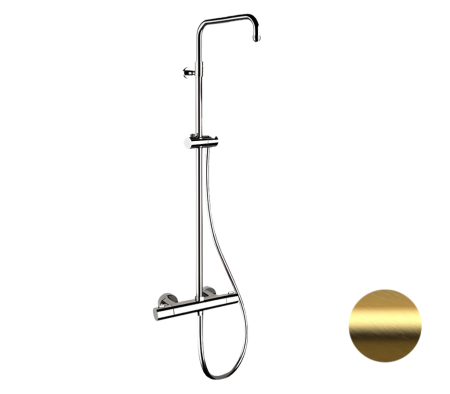 Душевая система термостатическая Remer Elegance EQ32ASSDBG, золото брашированное