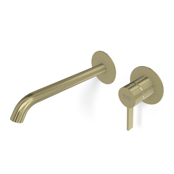 Смеситель для раковины Remer Metrica MC15PLWBCH, шампань брашированная PVD