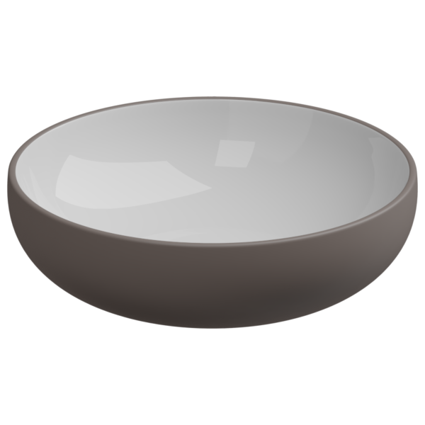 Раковина накладная биколор 45 см GSG Ceramic Design Easy EALAVRO45BI000/029, White/Tortora Matt