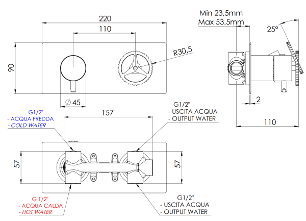 Смеситель для душа Remer Chrono CH93Z