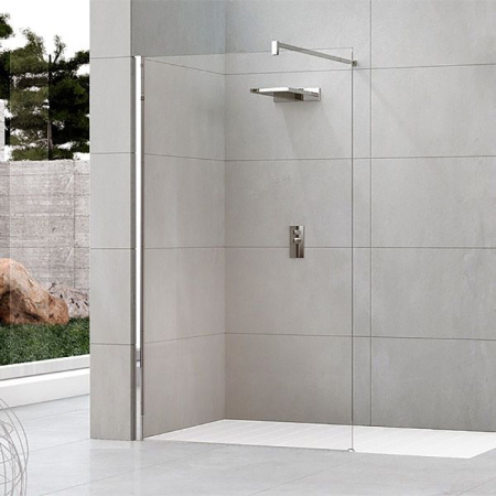 Душевое ограждение Walk-In 90 см (87-90х200) Novellini Kuadra H KUADH90-1Z, профиль Inox, стекло прозрачное CrystalClear