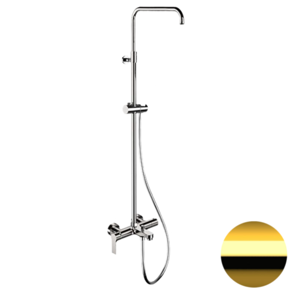 Душевая система с изливом Remer Energy EY34ASSDDO, глянцевое золото