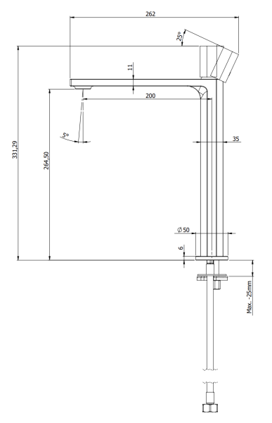 Смеситель для раковины Remer Ottagono ON11LXLRP, медь брашированная
