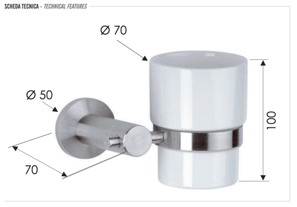 Стакан Remer Minimal INOX Mi15INOXCR, нержавеющая сталь